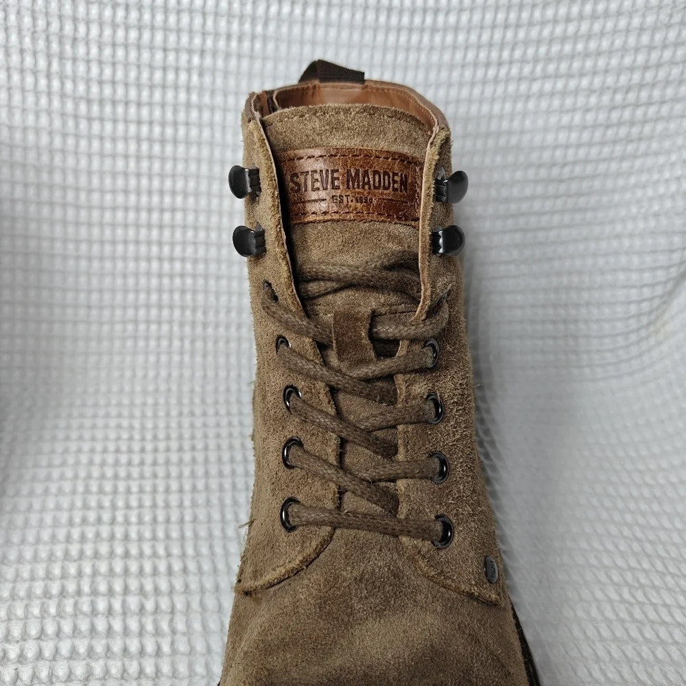 Steve Madden Packer Cap Toe Suede Chukka Boot In Dark Taupe Suede Men's Size 10